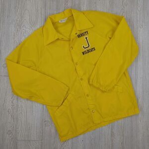 Vintage Yellow Windbreaker Varsity Wildcats Unlined Jacket Size Medium